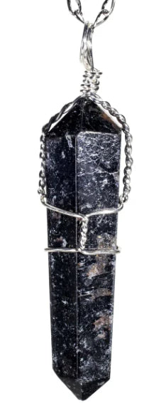 Black Tourmaline Point Healing Stone Pendant Necklace